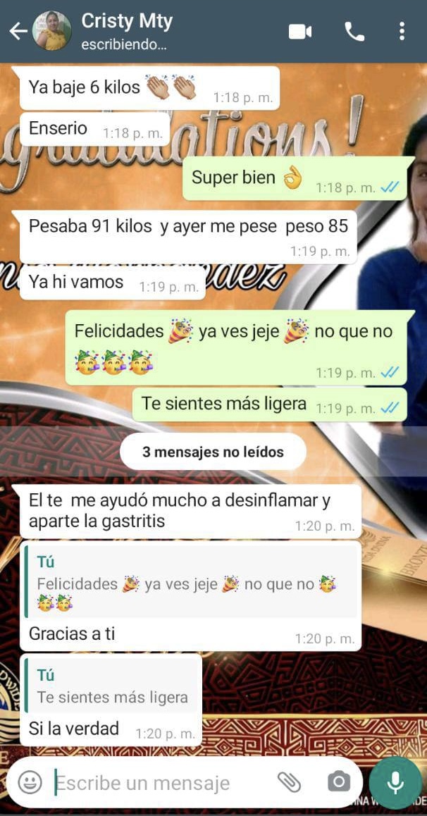 Captura de conversación sobre inflamación